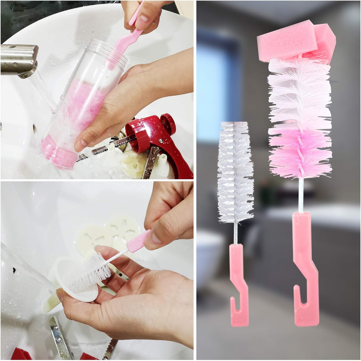 45PCS Cookies Press Gun Kit Set,DIY Cookie Maker With 16Cookie Discs,Icing Tips,Cleaning Brushes,EVA Piping Bags,Cookies Decorating Kit Baking Tool For Biscuit Making,Cakes Decorating For Any Holidays